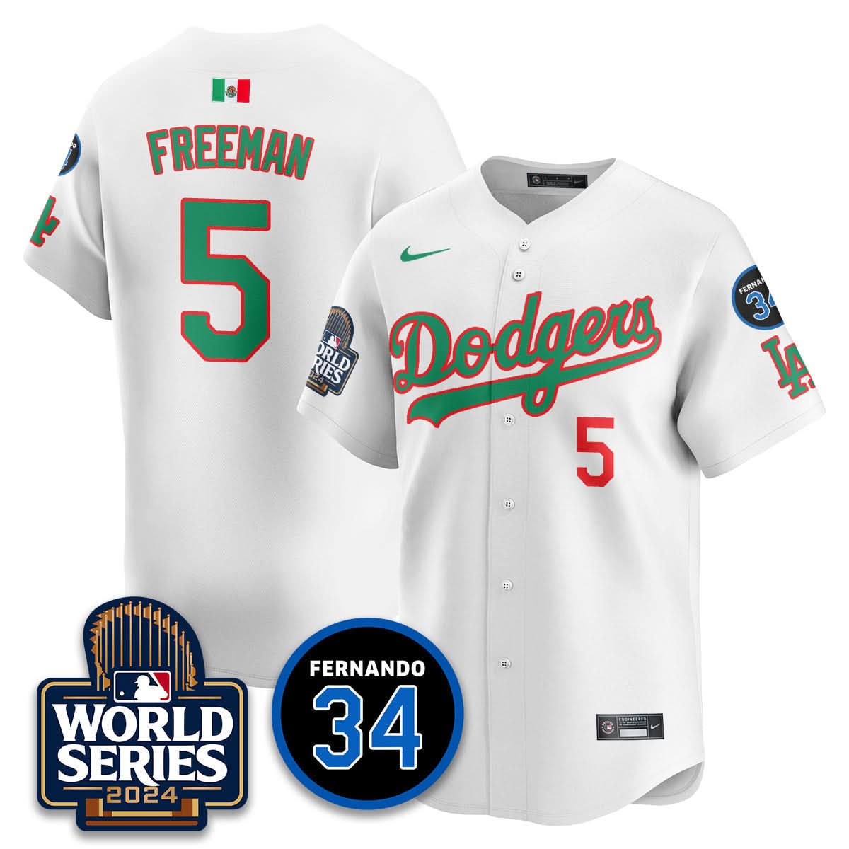 Los Angeles Dodgers Mexico World Series Jersey - Stitched