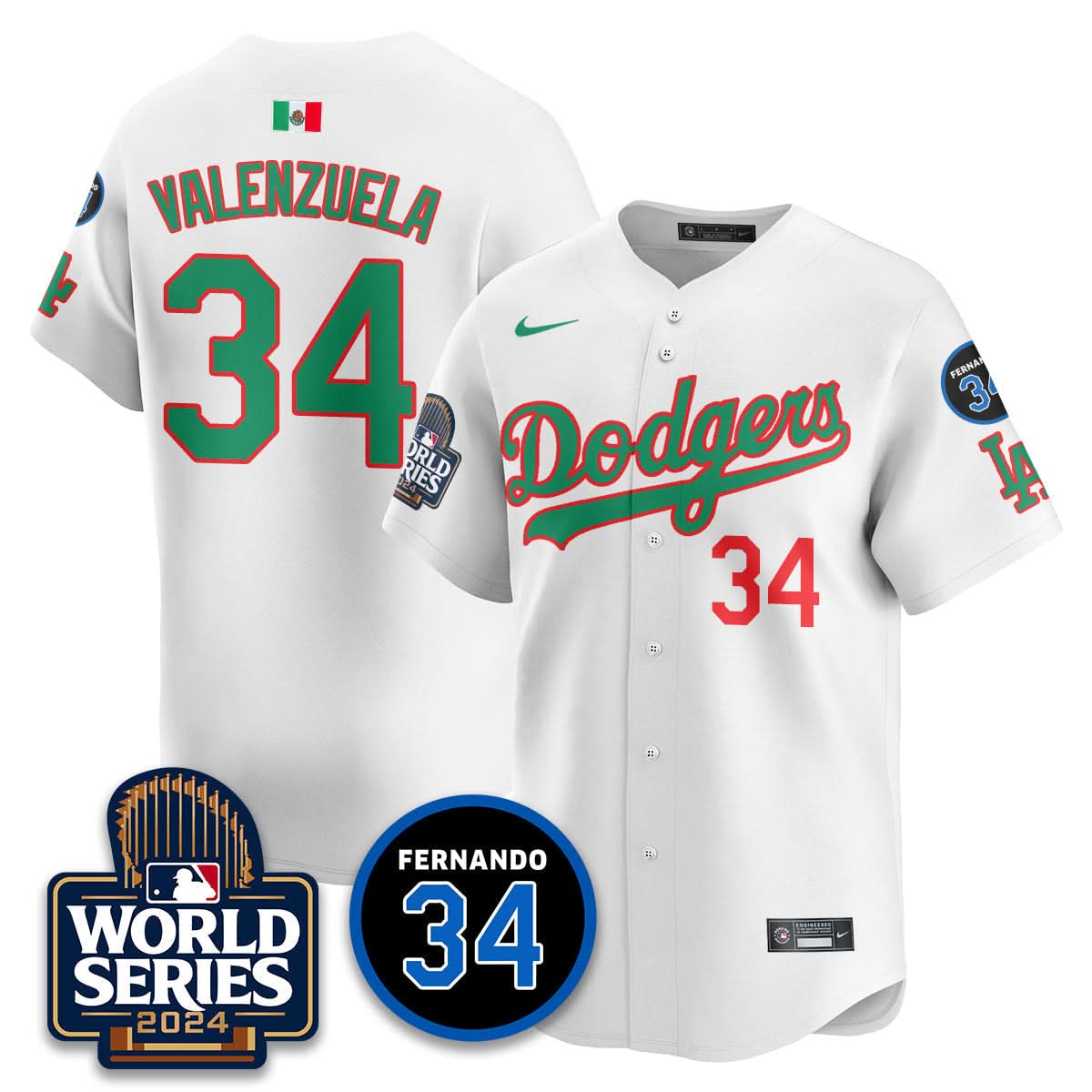Los Angeles Dodgers Mexico World Series Jersey - Stitched