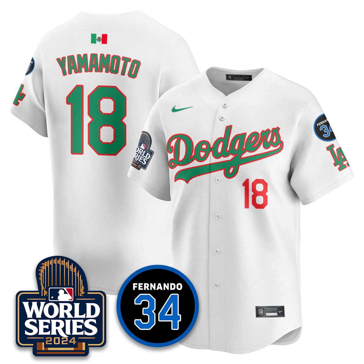 Los Angeles Dodgers Mexico World Series Jersey - Stitched