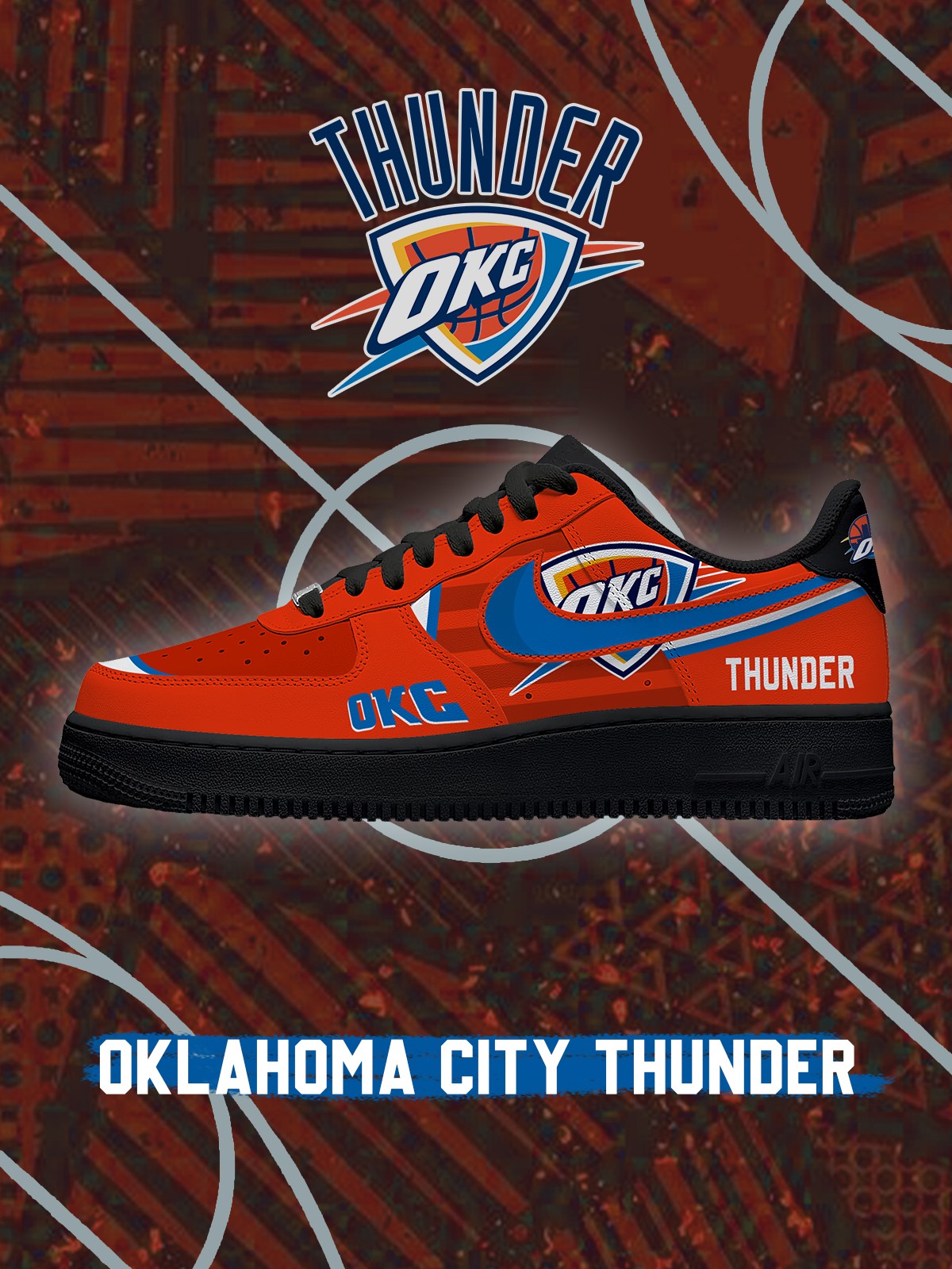 Oklahoma City Basketball V.3 Custom Low-top Sneakers For Fans