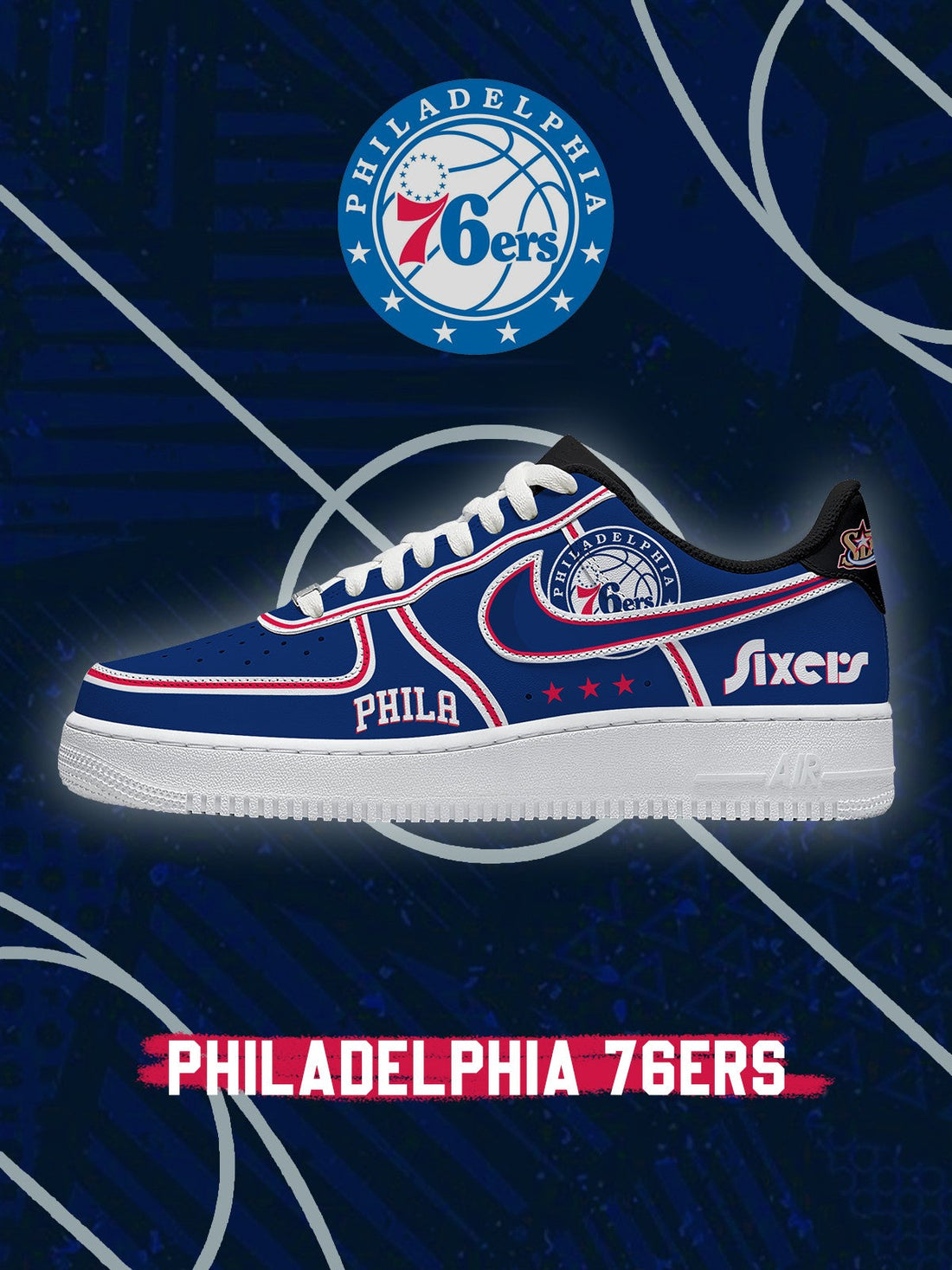 Philadelphia Basketball V.3 Custom Low-top Sneakers For Fans-Cuztomshoes