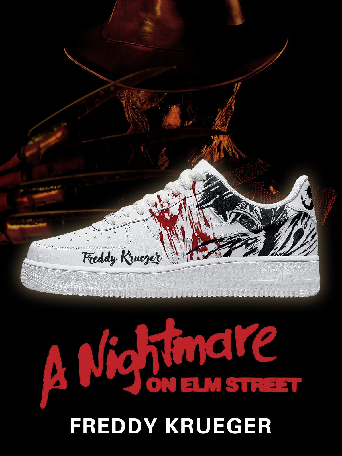 Freddy Krueger V.1 Custom Low-top Sneakers For Horror Fans