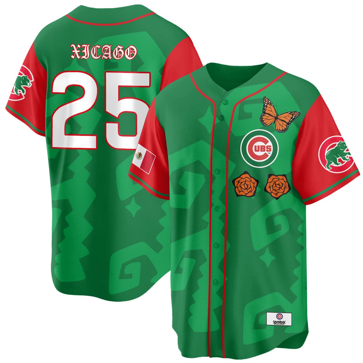 Chicago Cubs "Xicago" Mexican Heritage Jersey - Stitched-Cuztomshoes