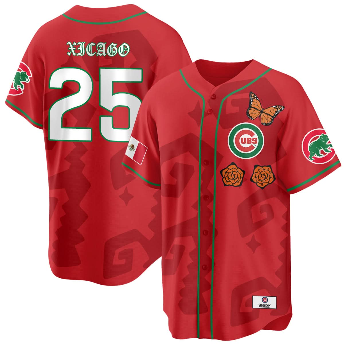 Chicago Cubs "Xicago" Mexican Heritage Jersey - Stitched-Cuztomshoes