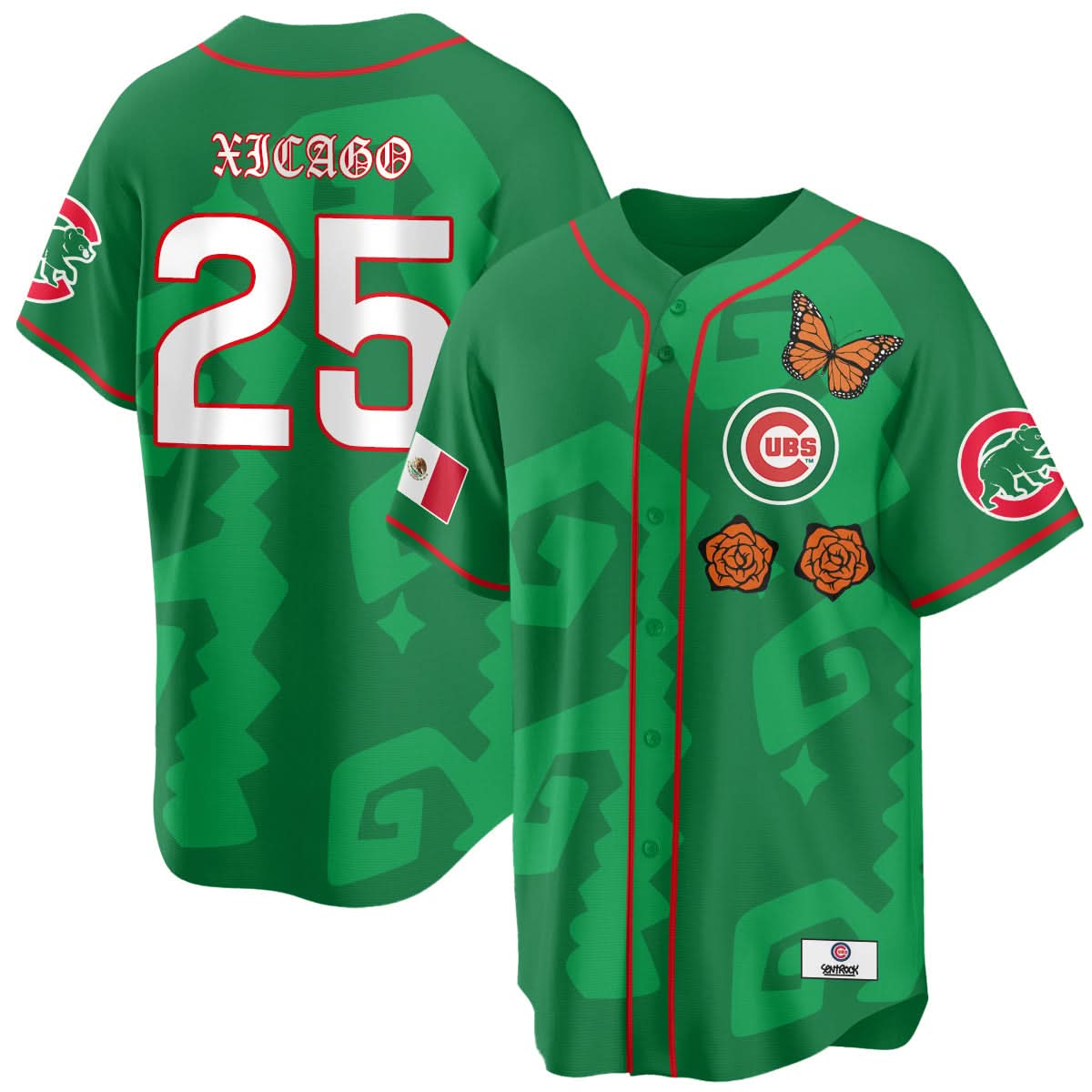 Chicago Cubs "Xicago" Mexican Heritage Jersey - Stitched-Cuztomshoes