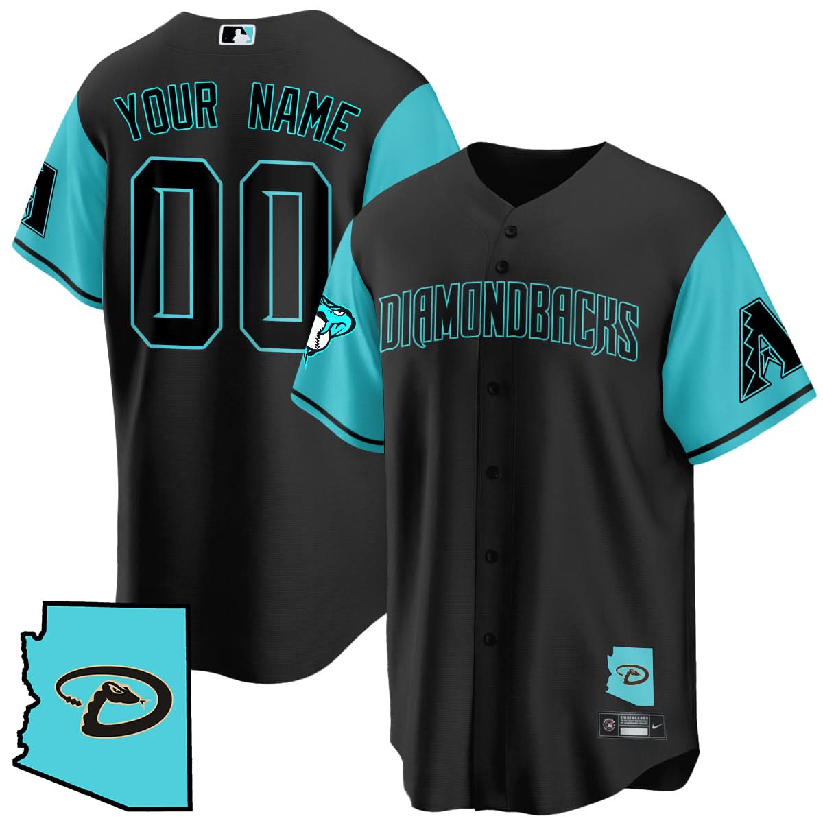 Arizona Diamondbacks Black Alternate Limited Custom Jersey - Stitched