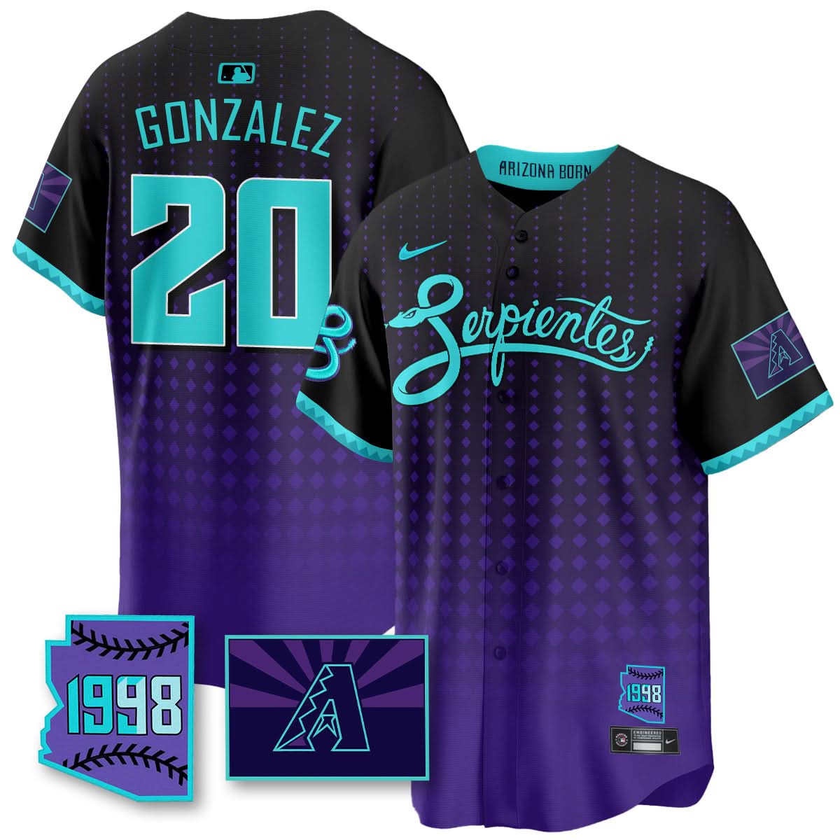 Arizona Diamondbacks Purple for Second Serpientes City Connect Jersey - Stitched