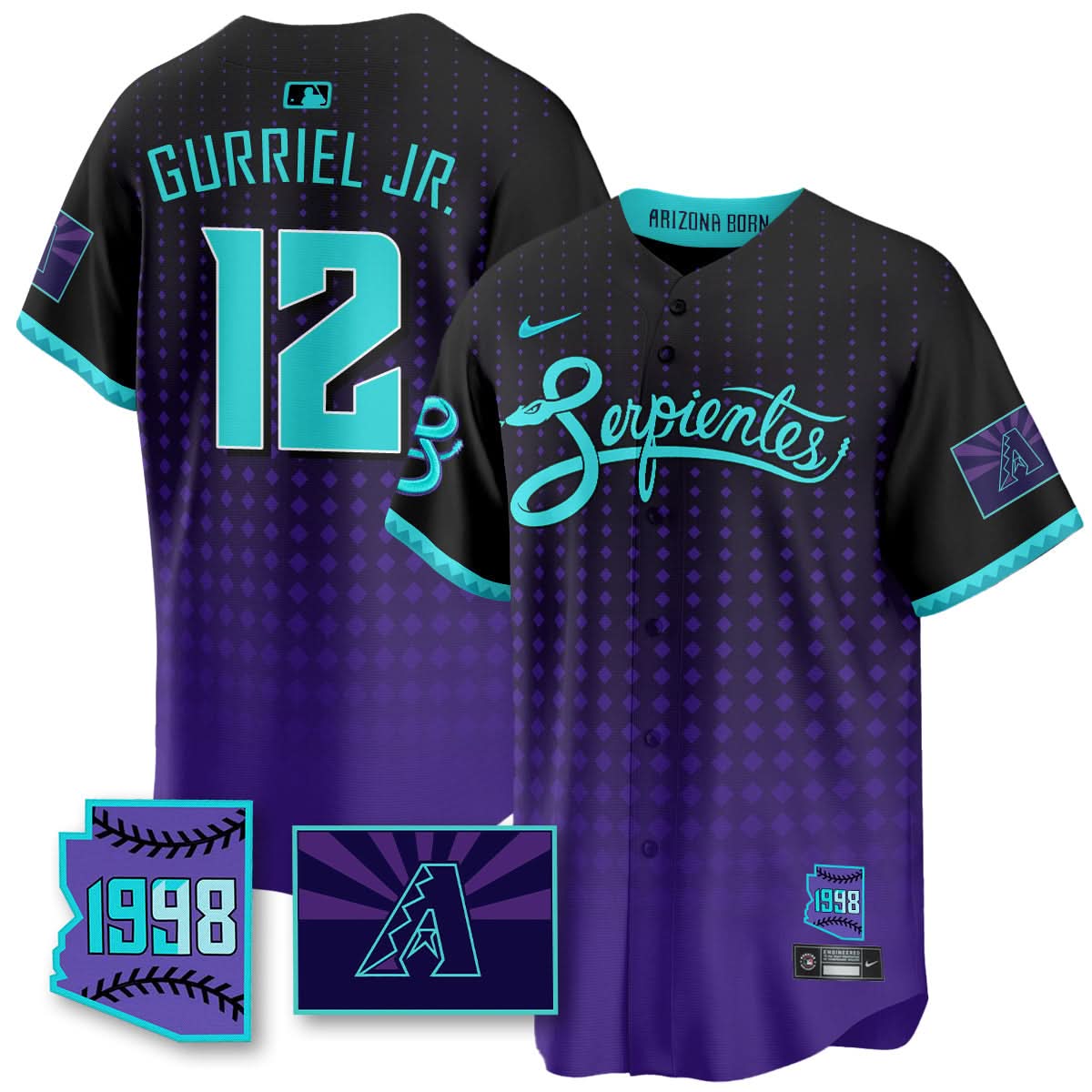 Arizona Diamondbacks Purple for Second Serpientes City Connect Jersey - Stitched