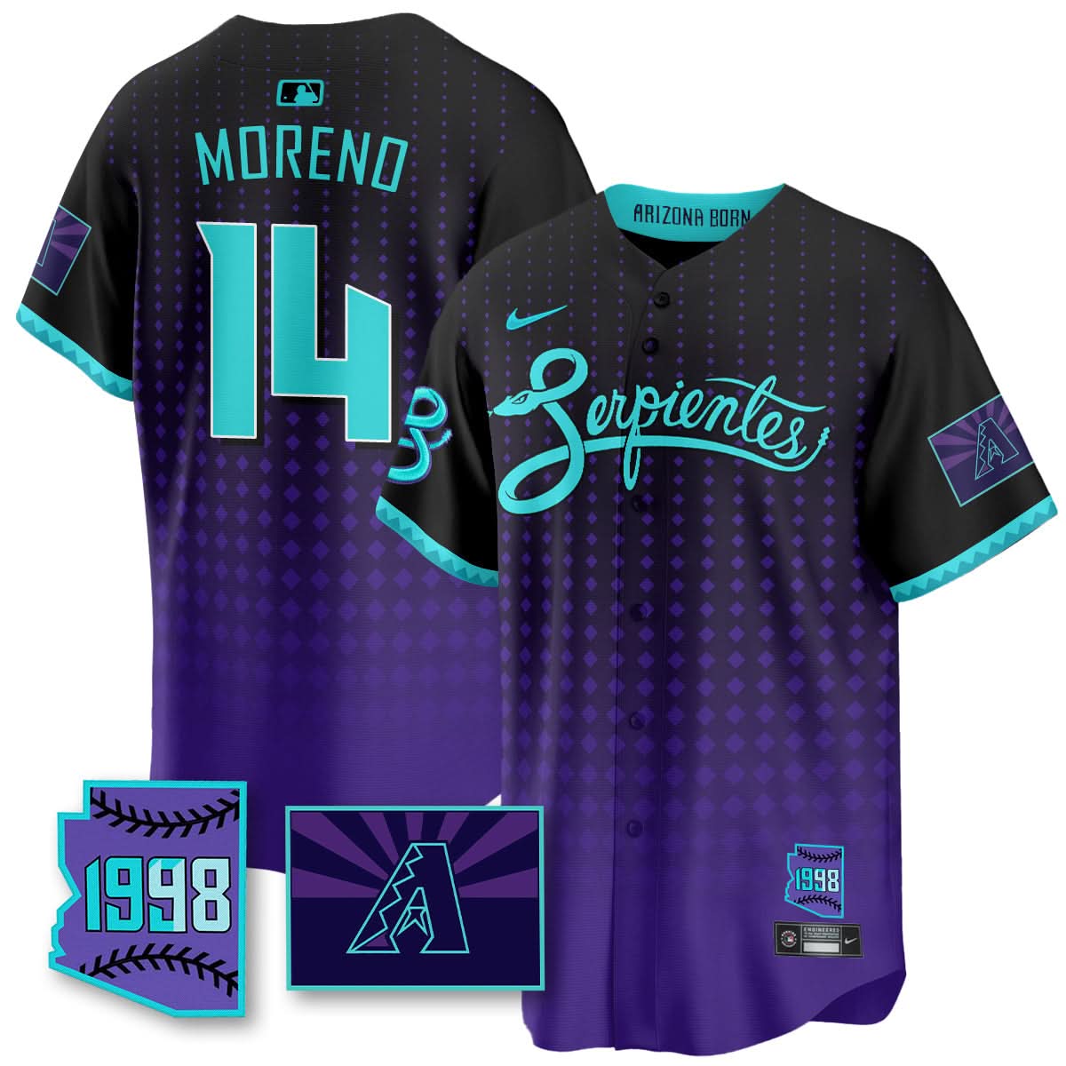Arizona Diamondbacks Purple for Second Serpientes City Connect Jersey - Stitched