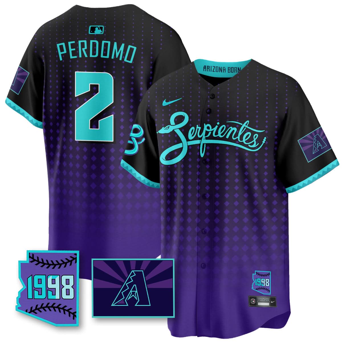 Arizona Diamondbacks Purple for Second Serpientes City Connect Jersey - Stitched