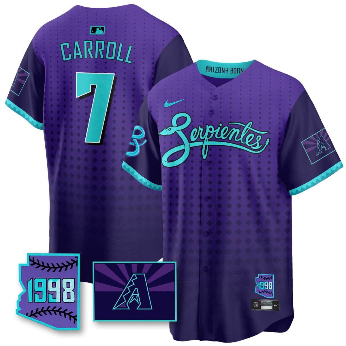 Arizona Diamondbacks Purple for Second Serpientes City Connect Jersey - Stitched