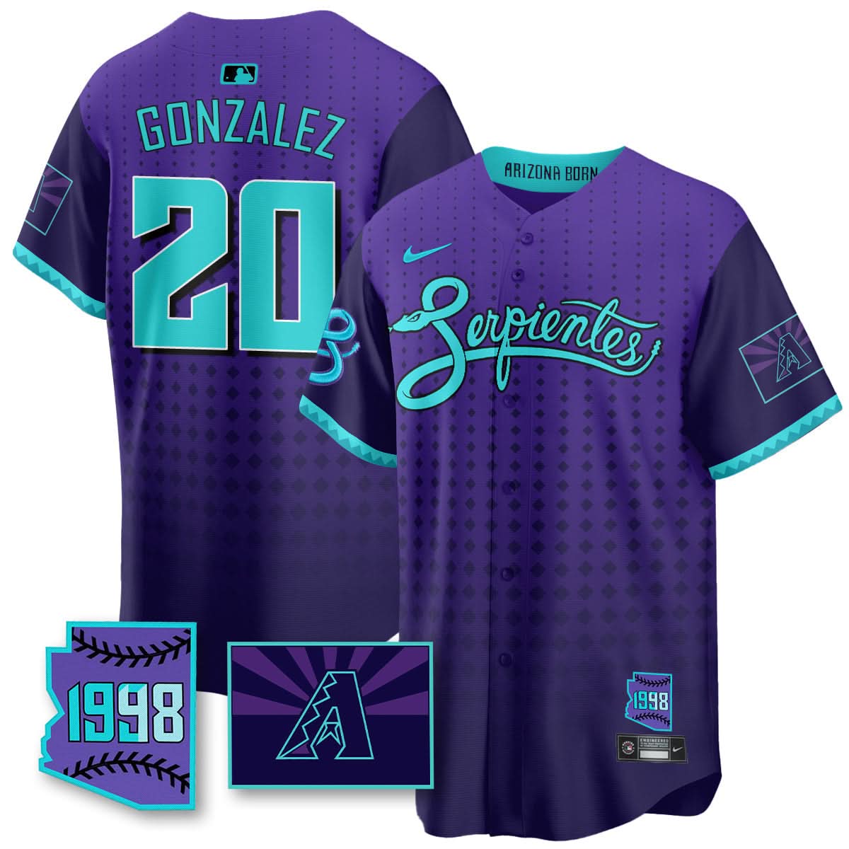 Arizona Diamondbacks Purple for Second Serpientes City Connect Jersey - Stitched