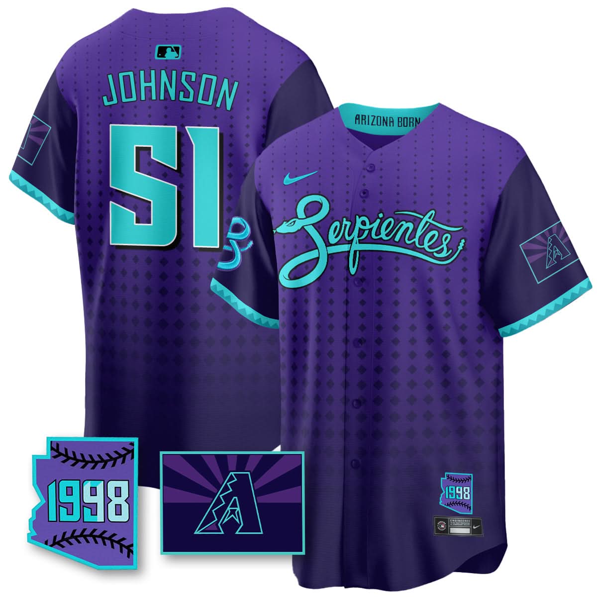 Arizona Diamondbacks Purple for Second Serpientes City Connect Jersey - Stitched