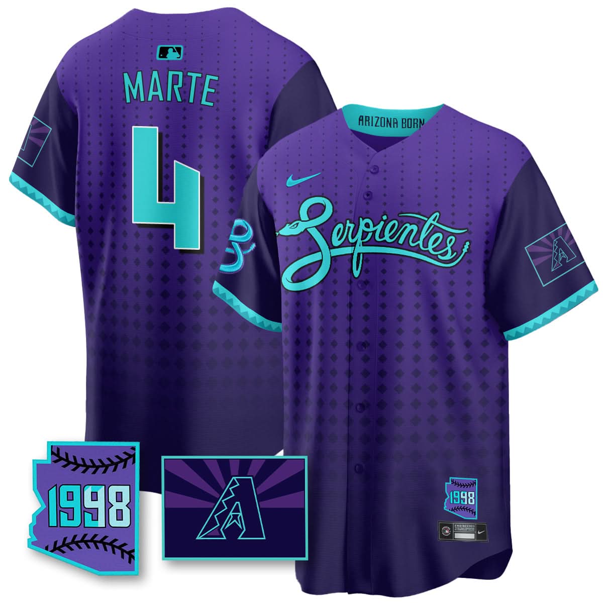 Arizona Diamondbacks Purple for Second Serpientes City Connect Jersey - Stitched