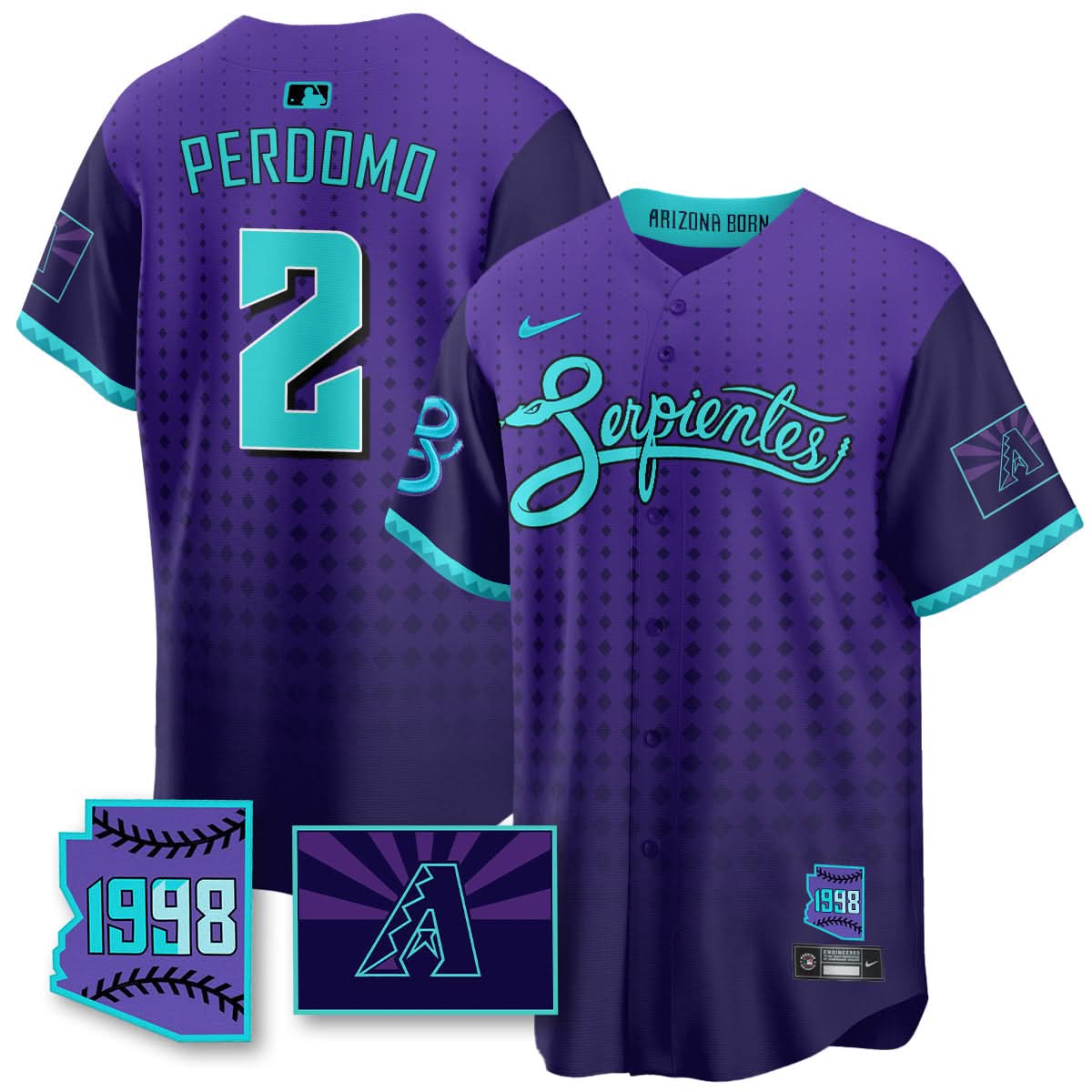 Arizona Diamondbacks Purple for Second Serpientes City Connect Jersey - Stitched
