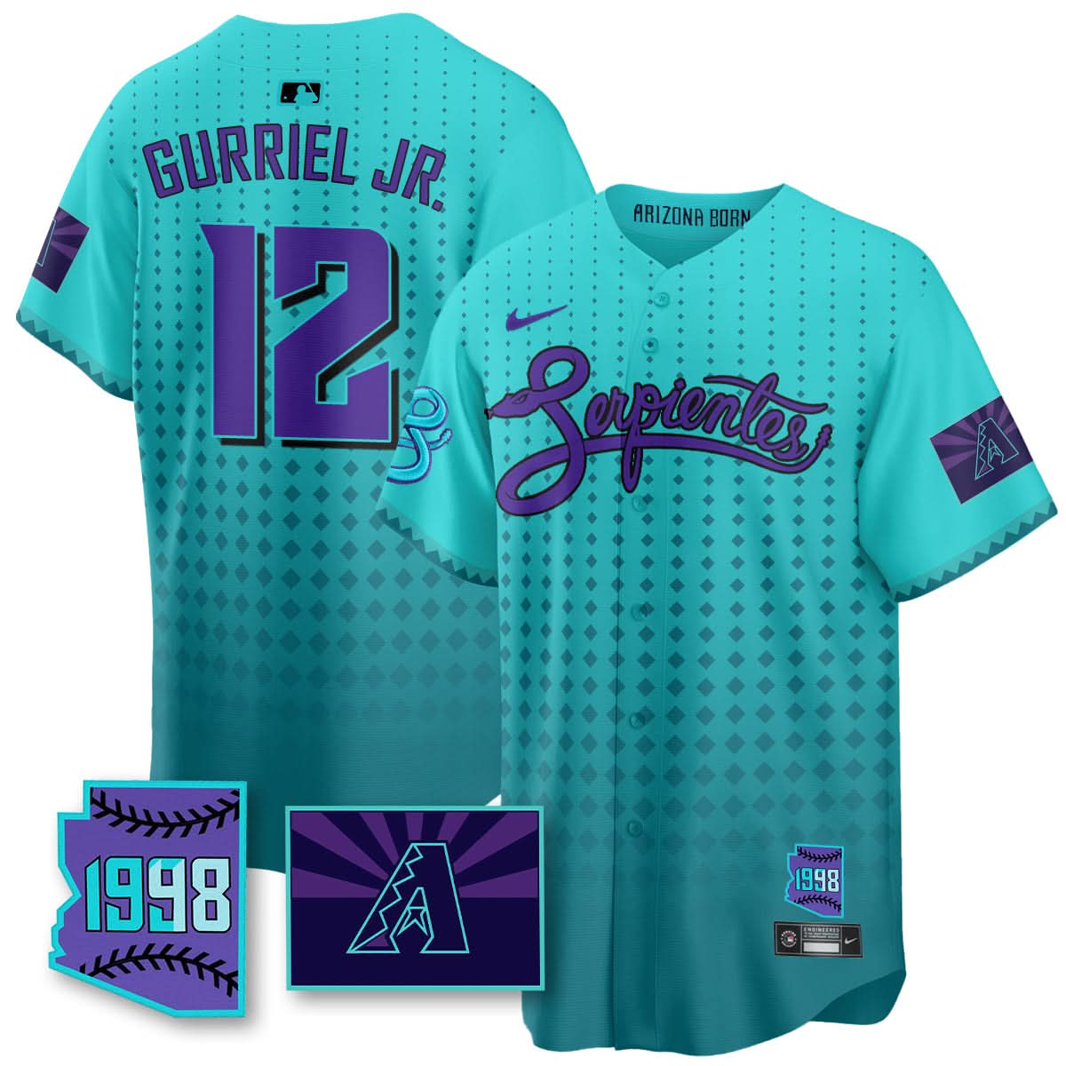 Arizona Diamondbacks Purple for Second Serpientes City Connect Jersey - Stitched