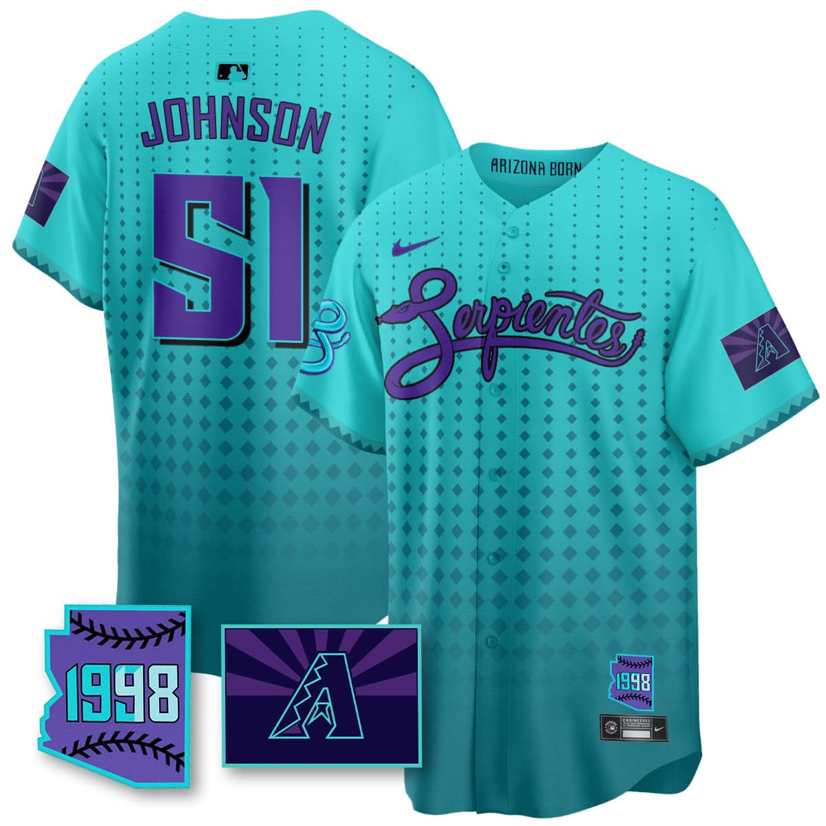Arizona Diamondbacks Purple for Second Serpientes City Connect Jersey - Stitched