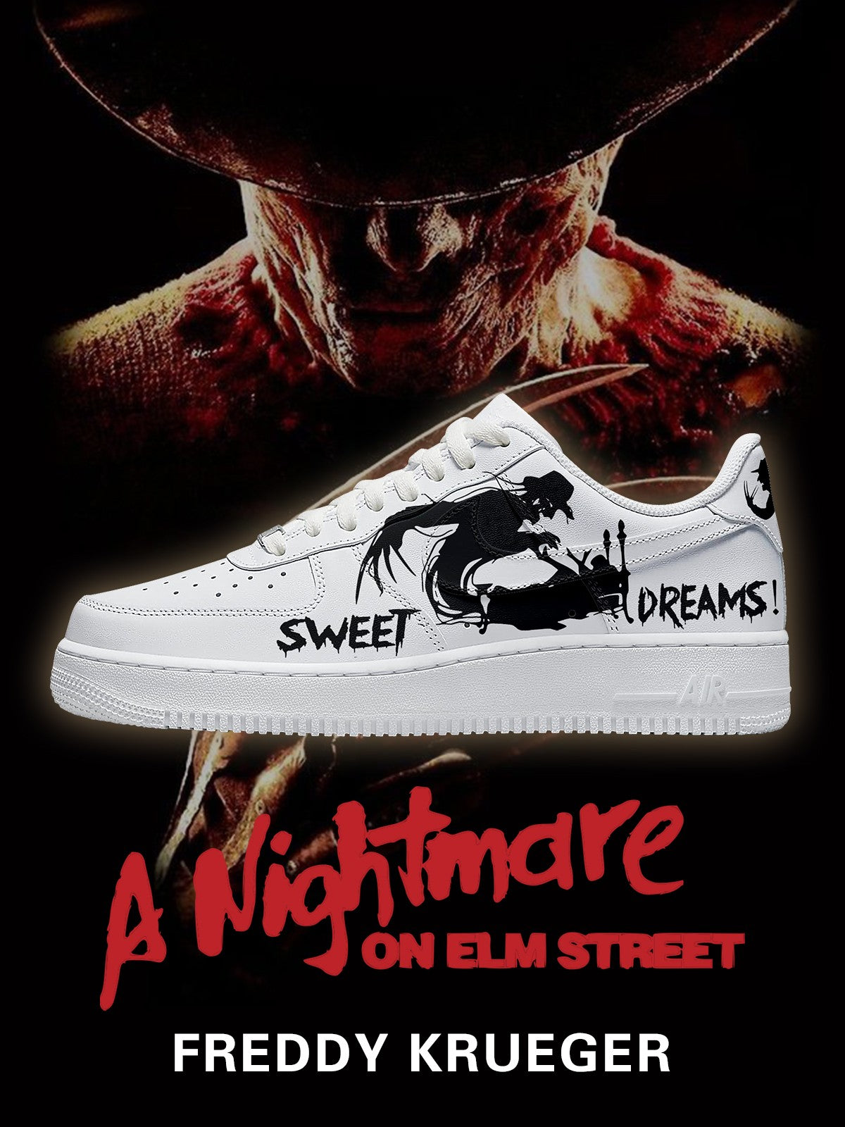 Freddy Krueger V.3 Custom Low-top Sneakers For Horror Fans