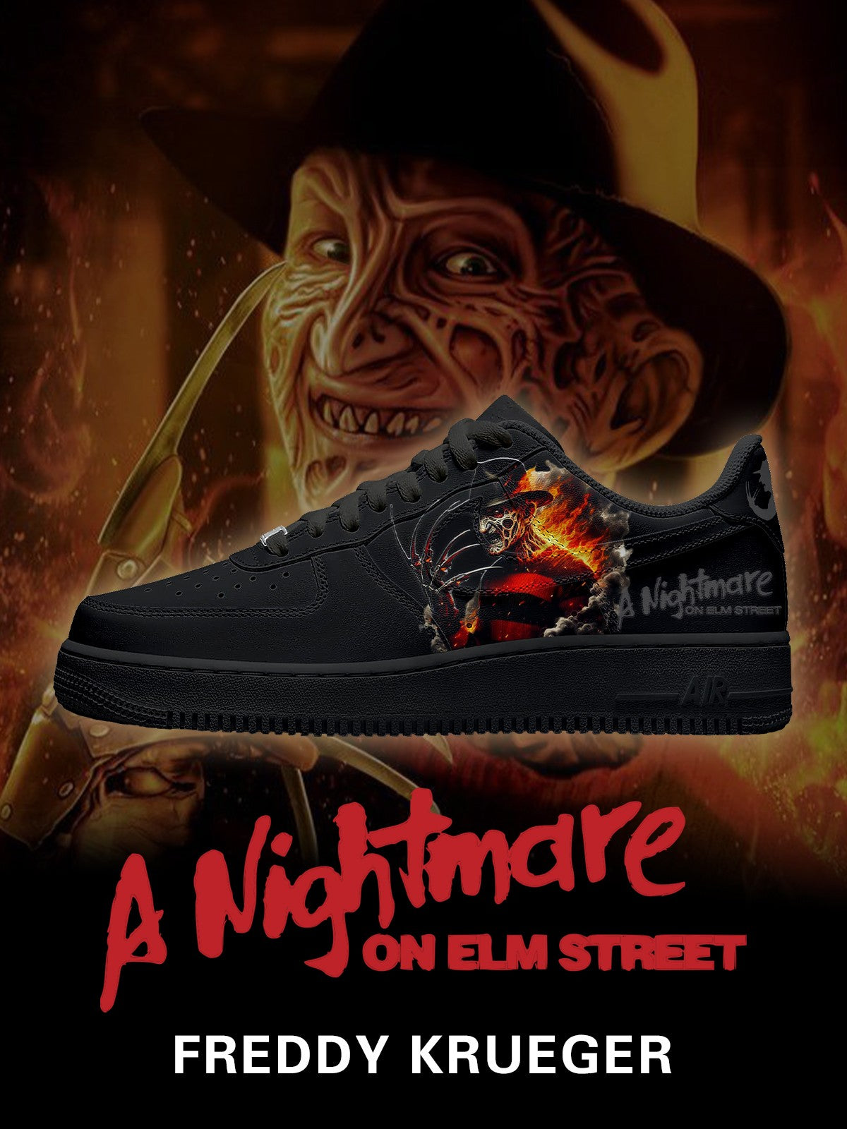 Freddy Krueger V.4 Custom Low-top Sneakers For Horror Fans