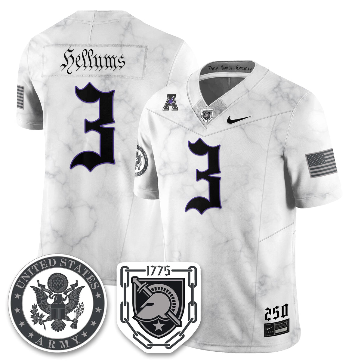 Army Black Knights Vapor Limited Jersey - 250 Years of Service and Sacrifice-Cuztomshoes
