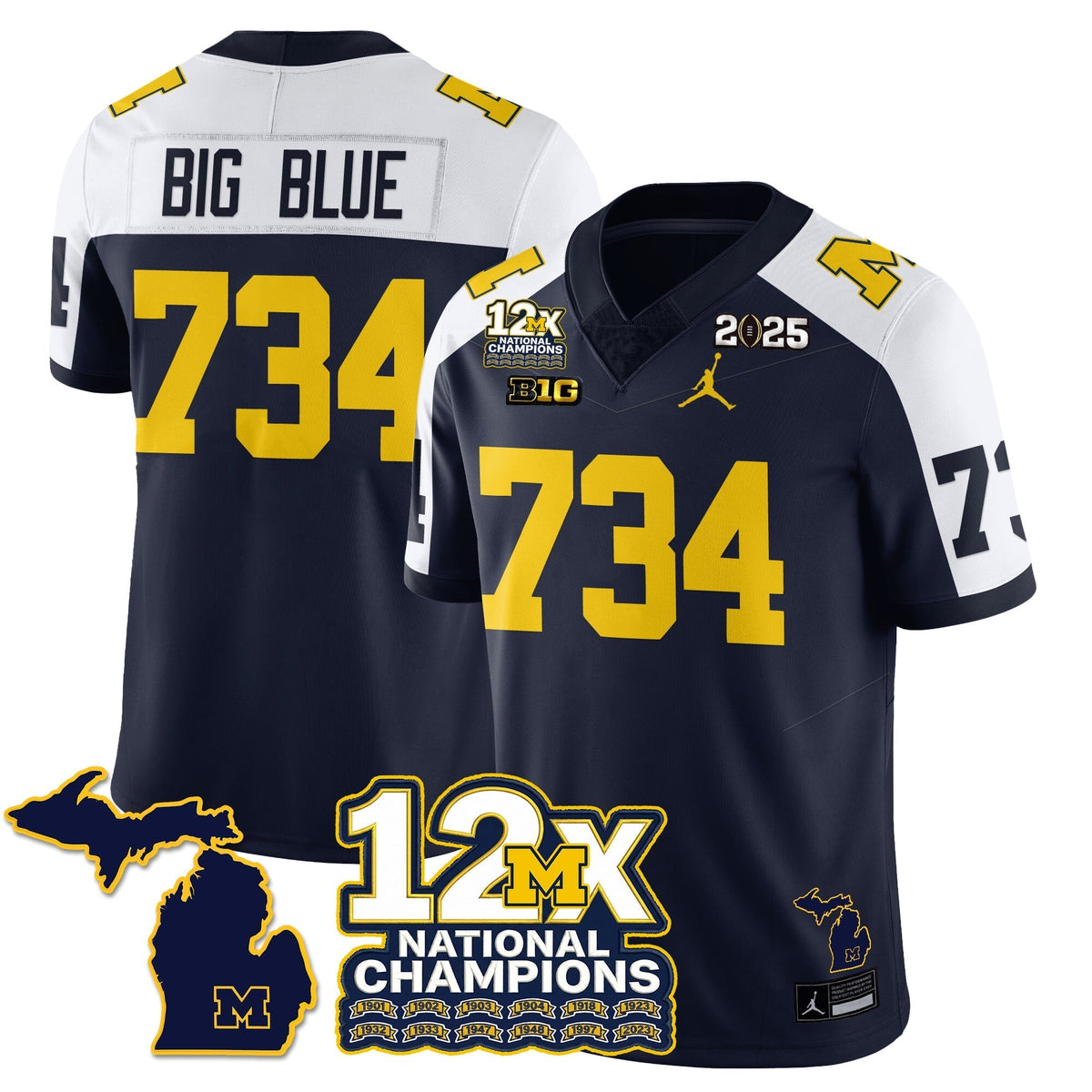 Michigan Wolverines 12x-Time National Champions Vapor Limited Football Jersey-Cuztomshoes