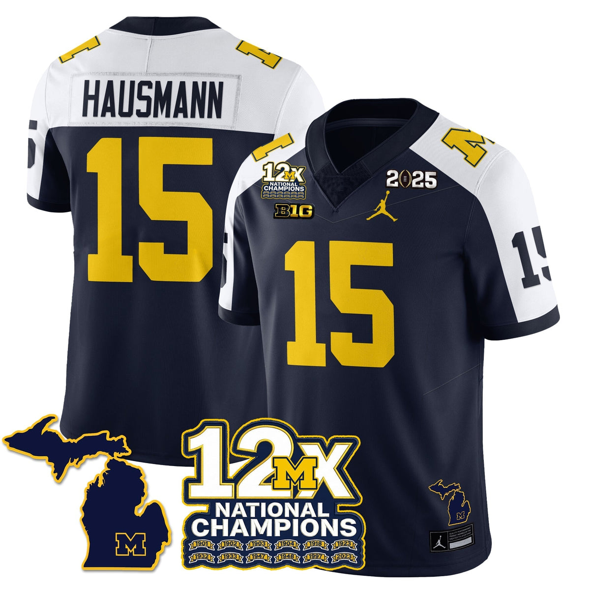 Michigan Wolverines 12x-Time National Champions Vapor Limited Football Jersey-Cuztomshoes