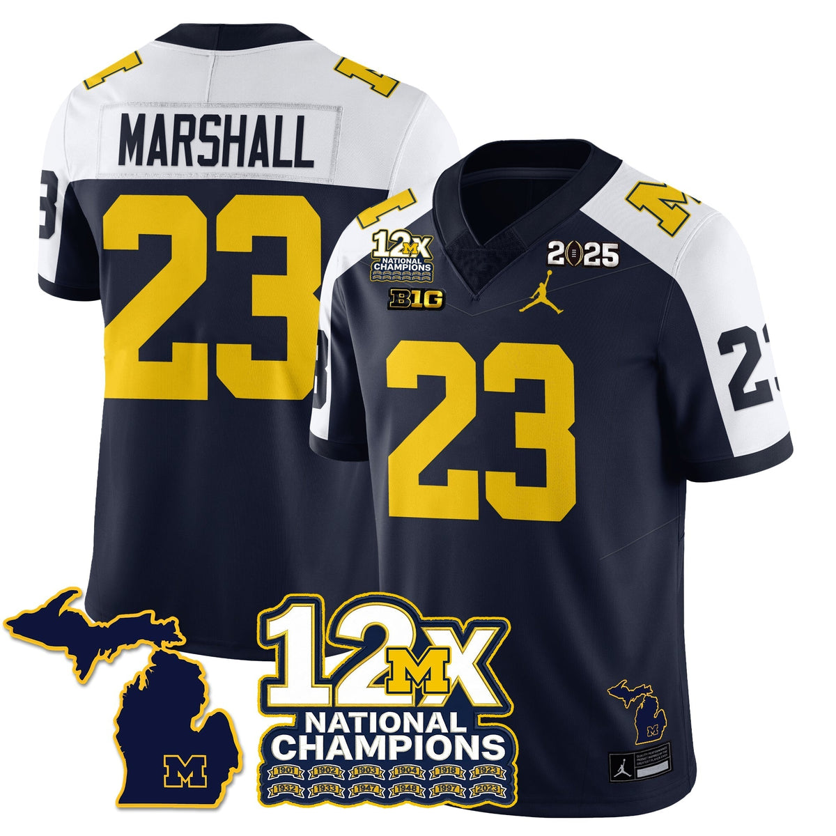 Michigan Wolverines 12x-Time National Champions Vapor Limited Football Jersey-Cuztomshoes