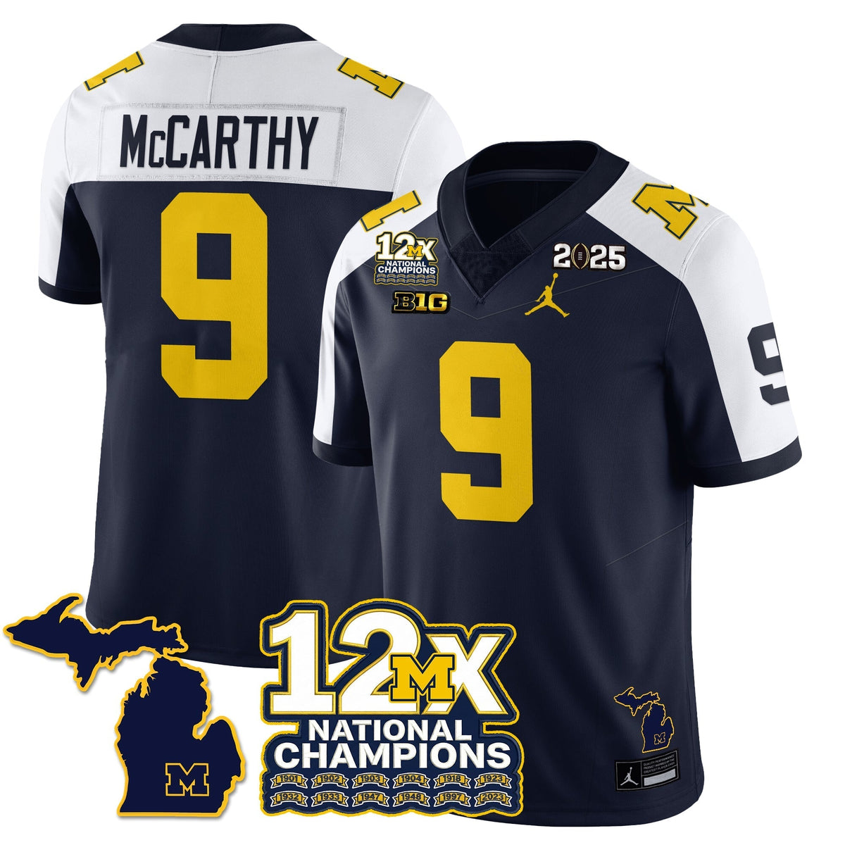 Michigan Wolverines 12x-Time National Champions Vapor Limited Football Jersey-Cuztomshoes