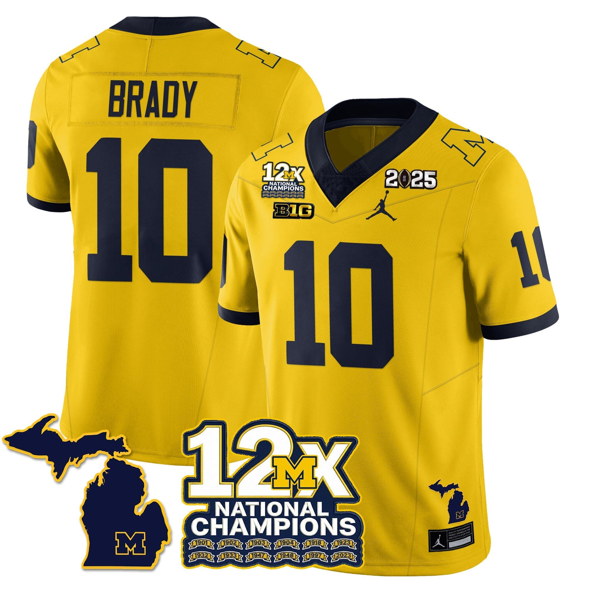 Michigan Wolverines 12x-Time National Champions Vapor Limited Football Jersey-Cuztomshoes