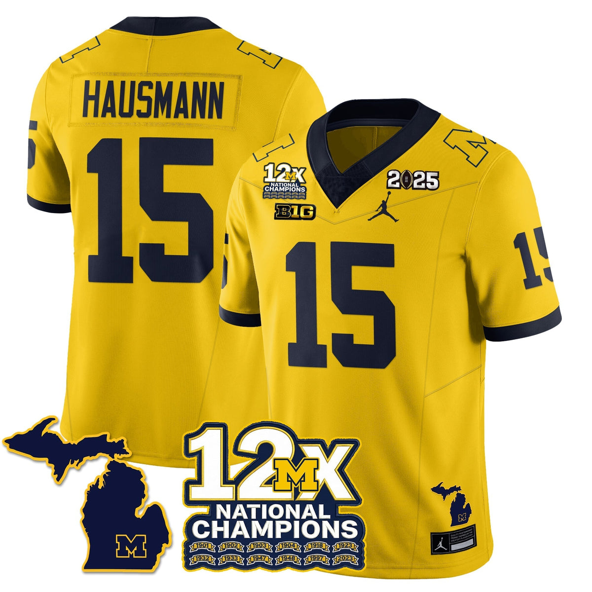 Michigan Wolverines 12x-Time National Champions Vapor Limited Football Jersey-Cuztomshoes