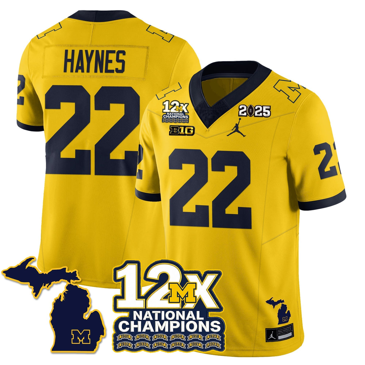 Michigan Wolverines 12x-Time National Champions Vapor Limited Football Jersey-Cuztomshoes