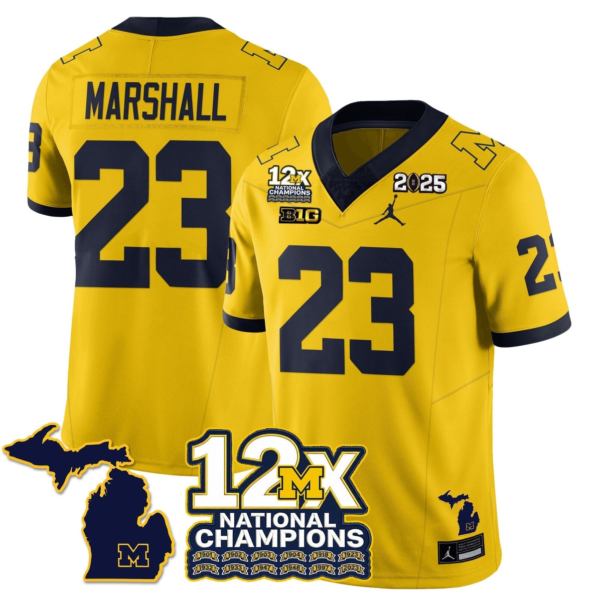 Michigan Wolverines 12x-Time National Champions Vapor Limited Football Jersey-Cuztomshoes