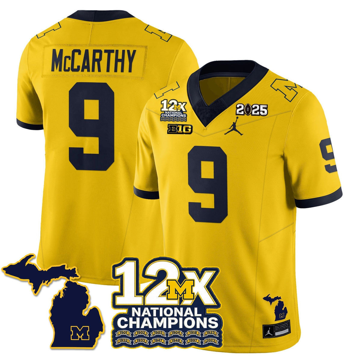 Michigan Wolverines 12x-Time National Champions Vapor Limited Football Jersey-Cuztomshoes