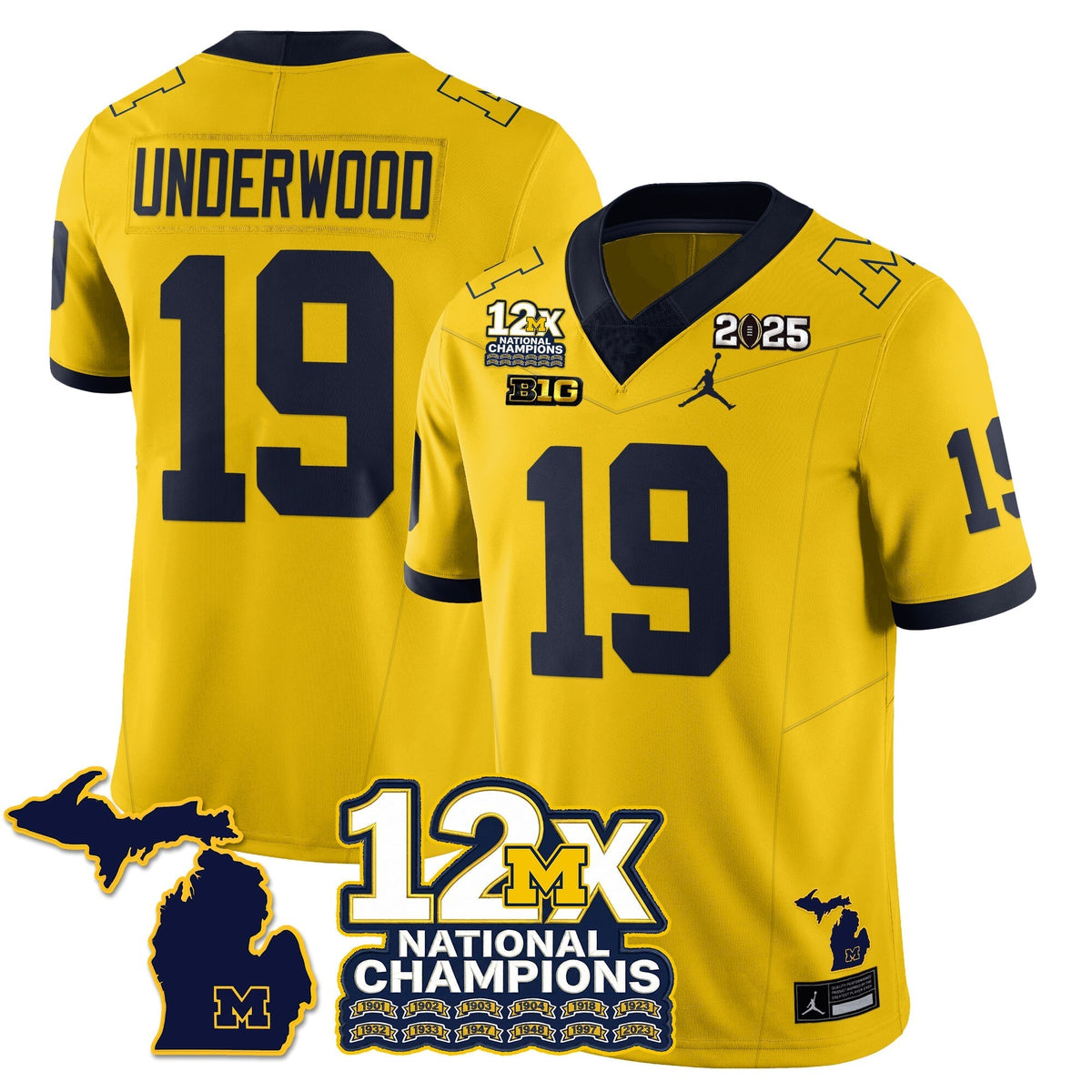 Michigan Wolverines 12x-Time National Champions Vapor Limited Football Jersey-Cuztomshoes