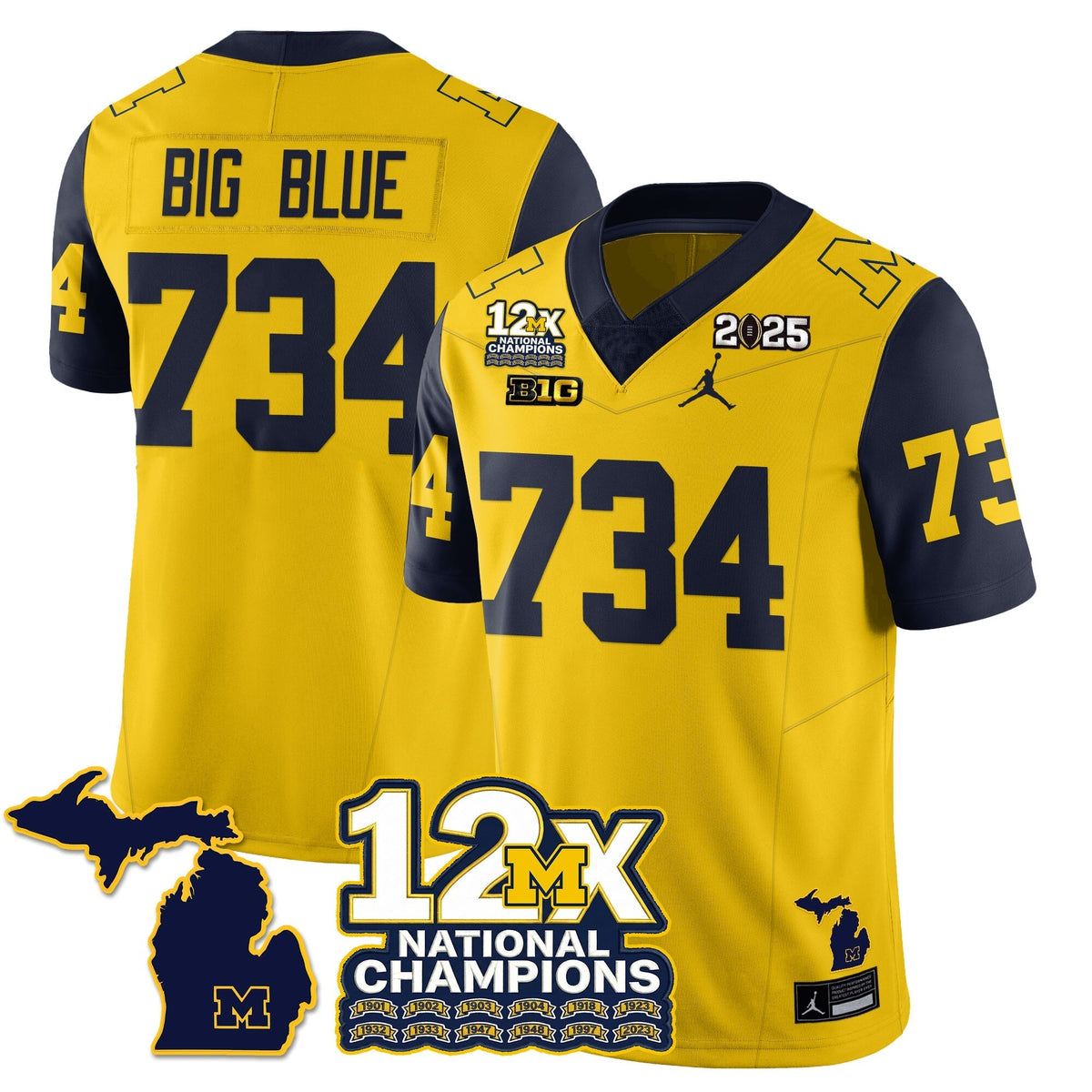 Michigan Wolverines 12x-Time National Champions Vapor Limited Football Jersey-Cuztomshoes