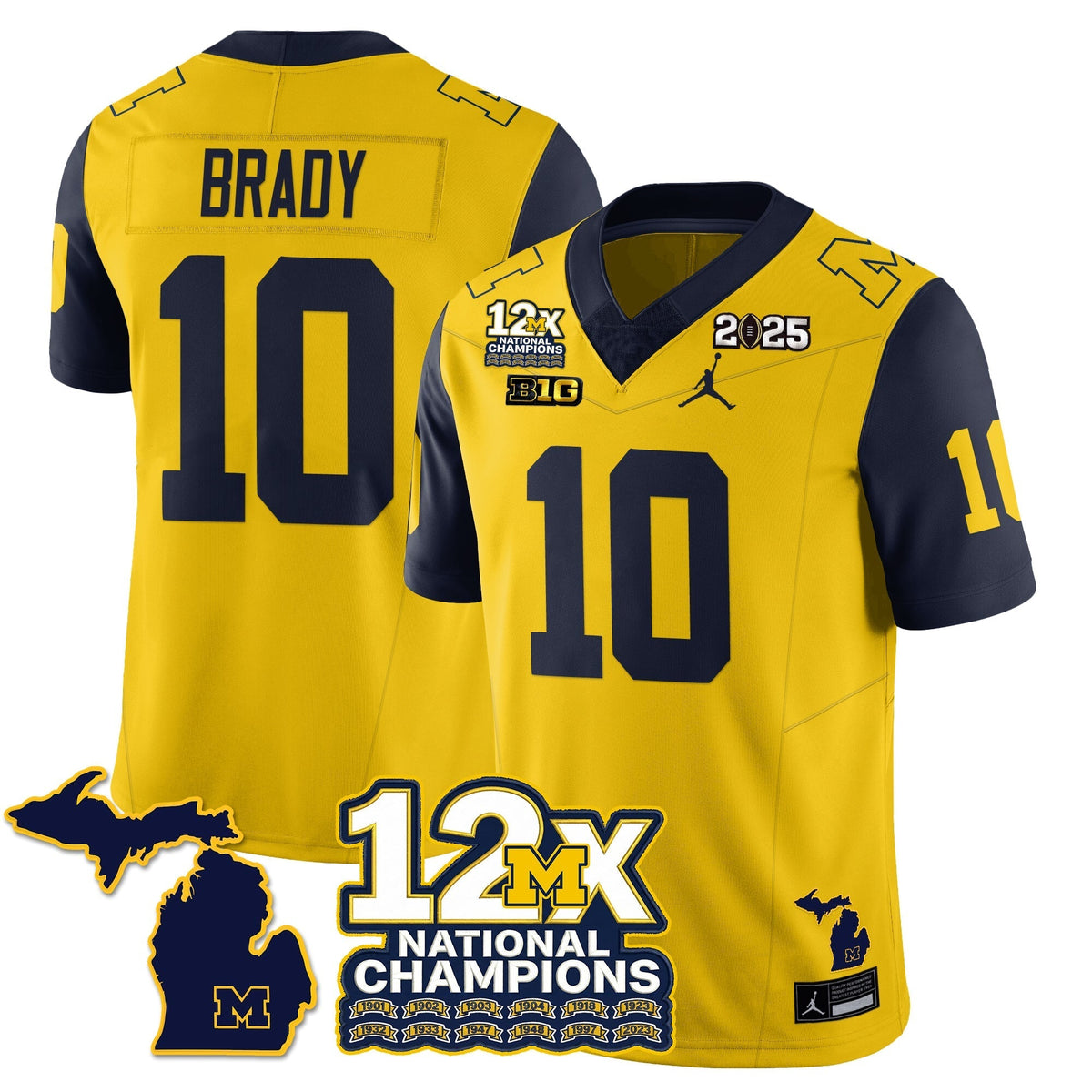 Michigan Wolverines 12x-Time National Champions Vapor Limited Football Jersey-Cuztomshoes