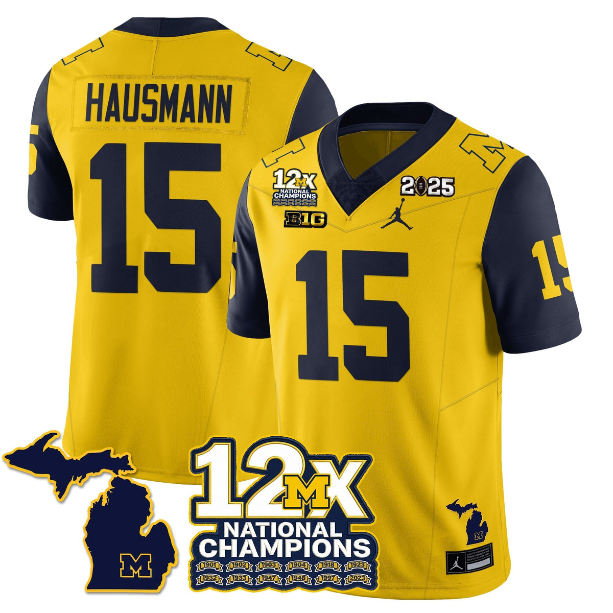 Michigan Wolverines 12x-Time National Champions Vapor Limited Football Jersey-Cuztomshoes