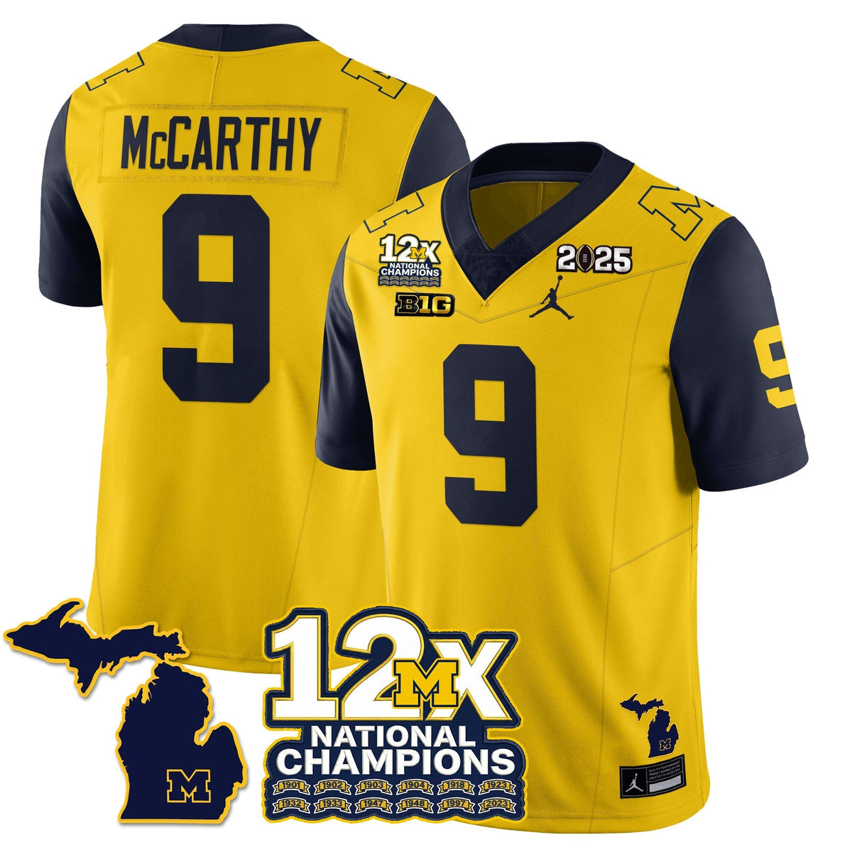 Michigan Wolverines 12x-Time National Champions Vapor Limited Football Jersey-Cuztomshoes