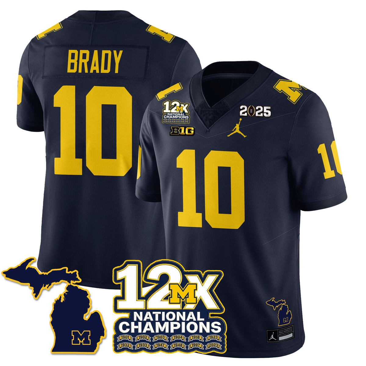 Michigan Wolverines 12x-Time National Champions Vapor Limited Football Jersey-Cuztomshoes