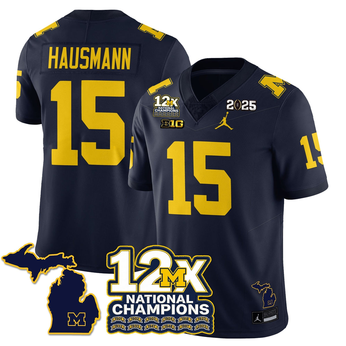 Michigan Wolverines 12x-Time National Champions Vapor Limited Football Jersey-Cuztomshoes