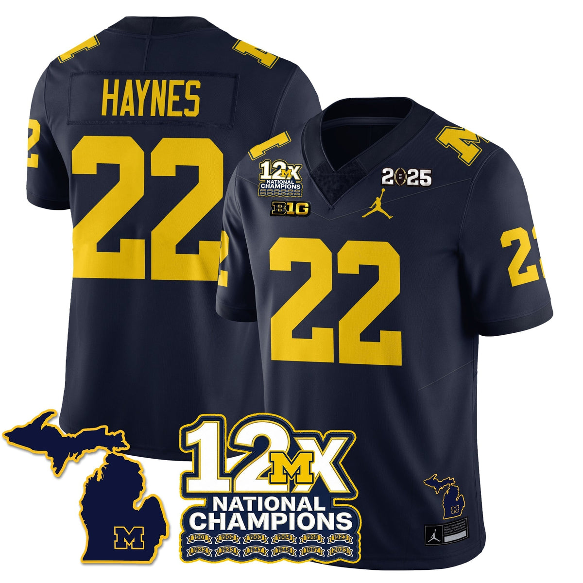 Michigan Wolverines 12x-Time National Champions Vapor Limited Football Jersey-Cuztomshoes
