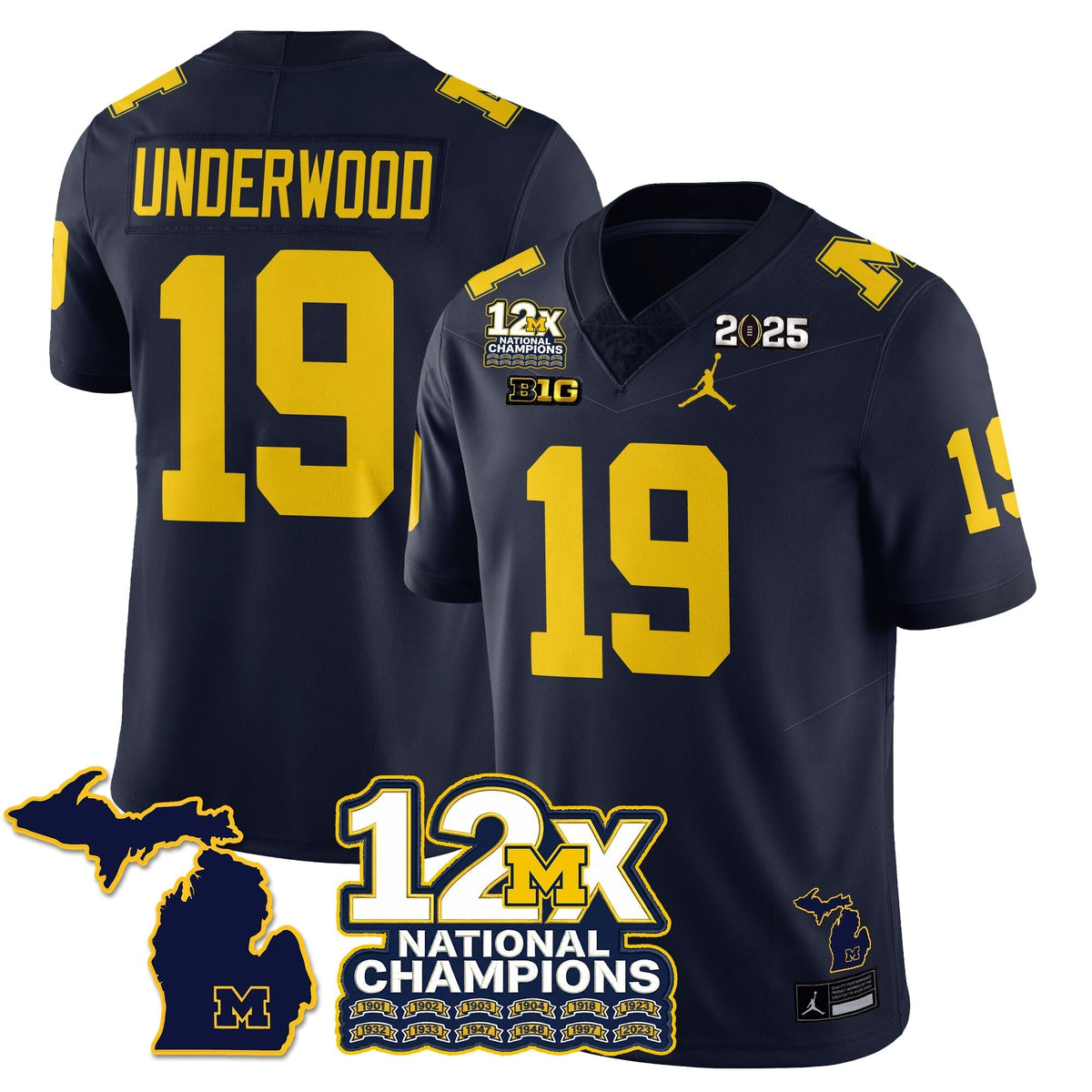 Michigan Wolverines 12x-Time National Champions Vapor Limited Football Jersey-Cuztomshoes