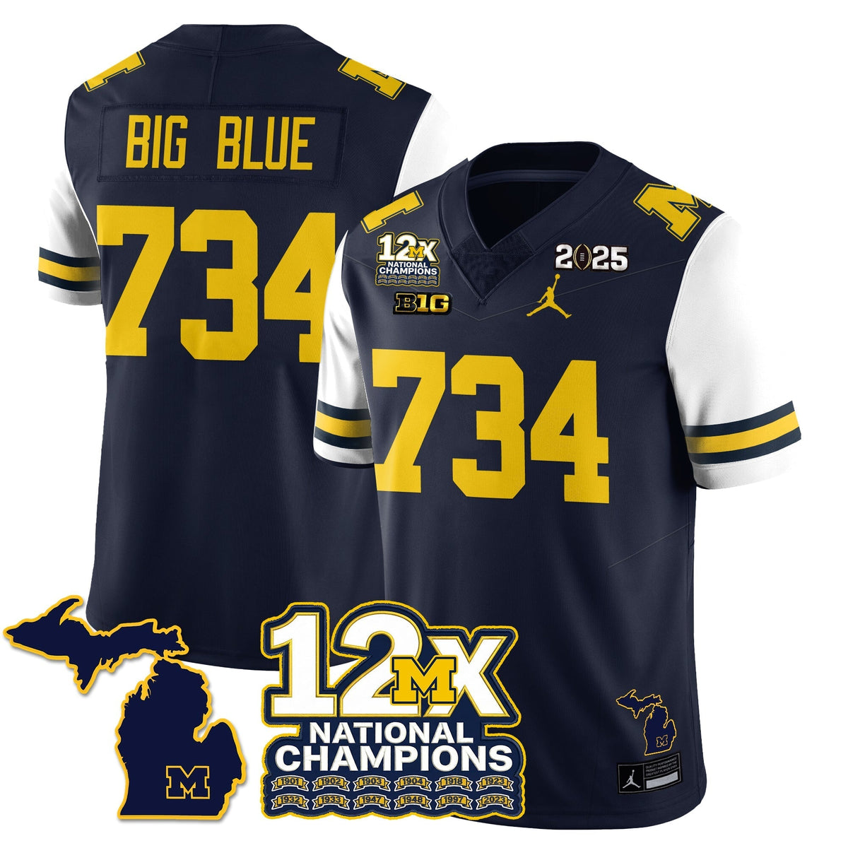 Michigan Wolverines 12x-Time National Champions Vapor Limited Football Jersey-Cuztomshoes