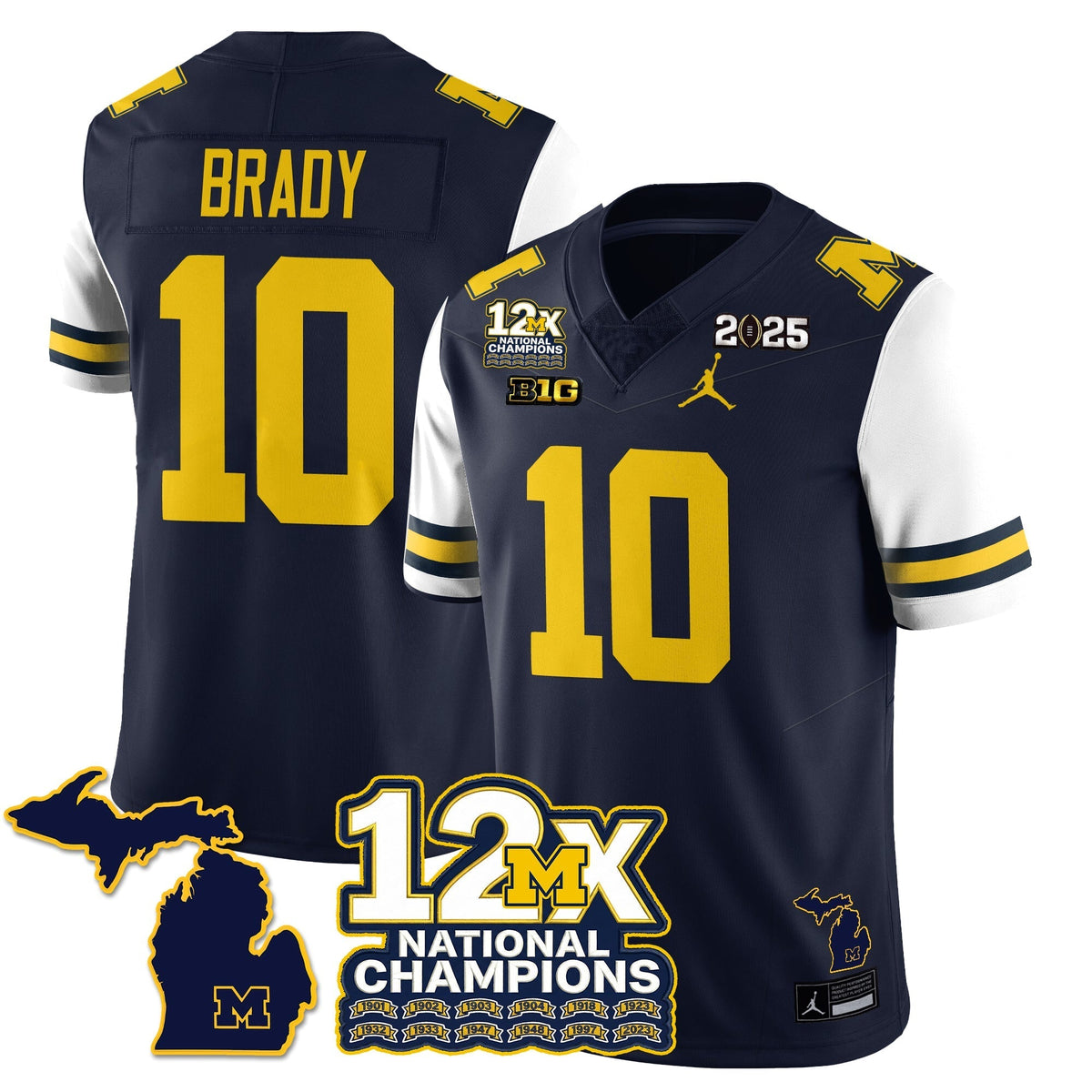 Michigan Wolverines 12x-Time National Champions Vapor Limited Football Jersey-Cuztomshoes
