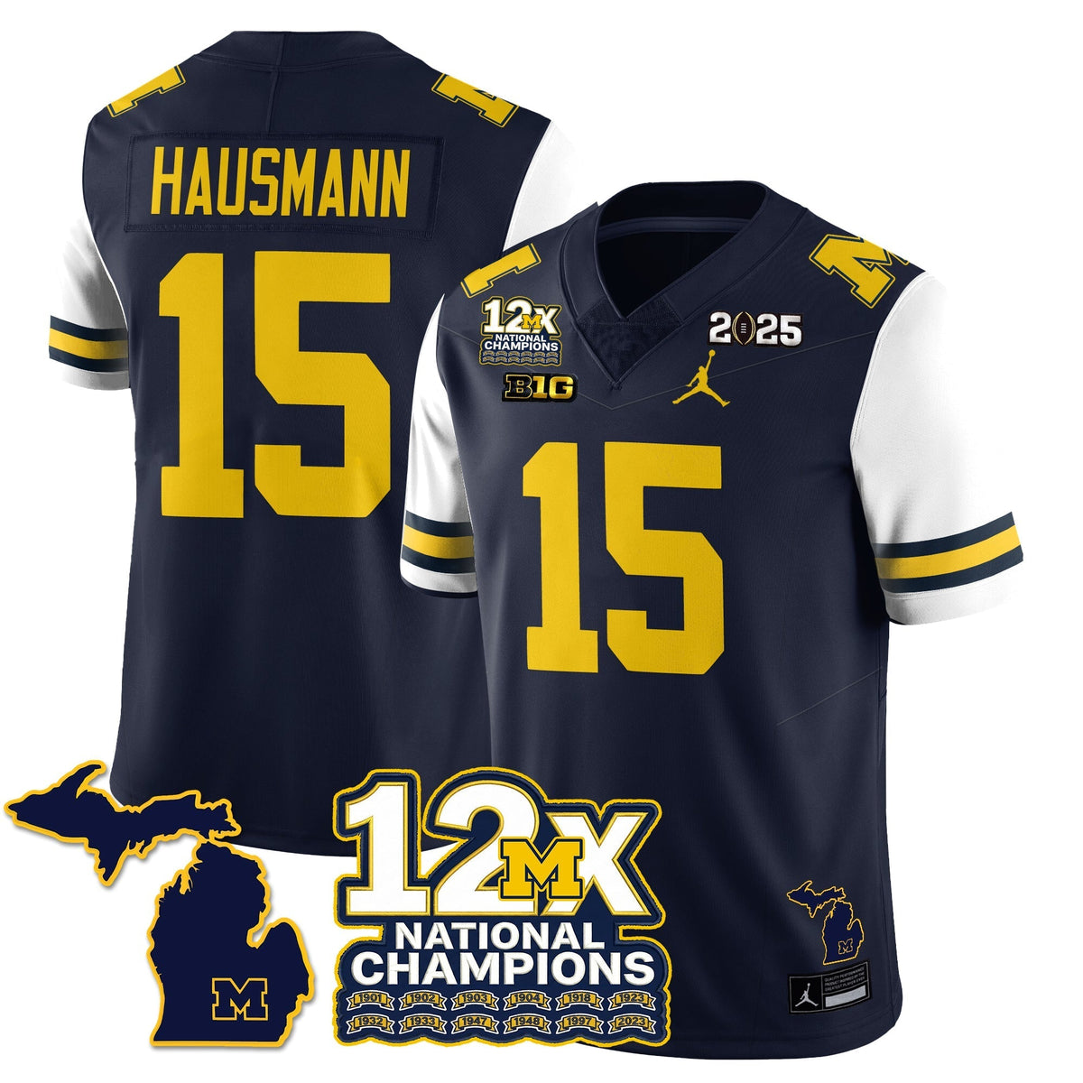 Michigan Wolverines 12x-Time National Champions Vapor Limited Football Jersey-Cuztomshoes