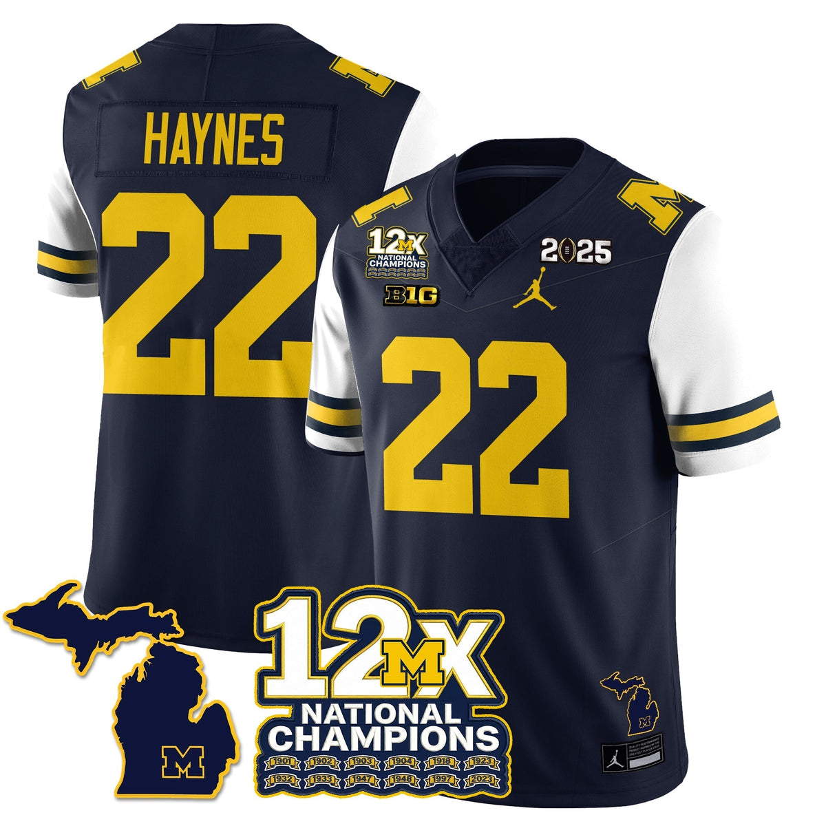 Michigan Wolverines 12x-Time National Champions Vapor Limited Football Jersey-Cuztomshoes