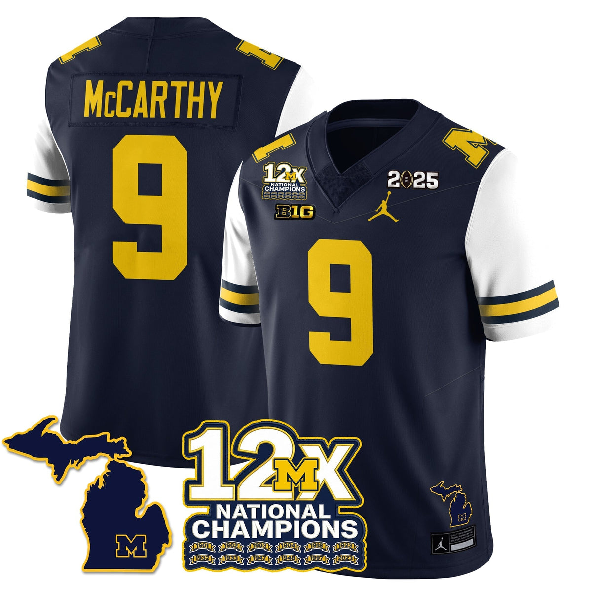 Michigan Wolverines 12x-Time National Champions Vapor Limited Football Jersey-Cuztomshoes