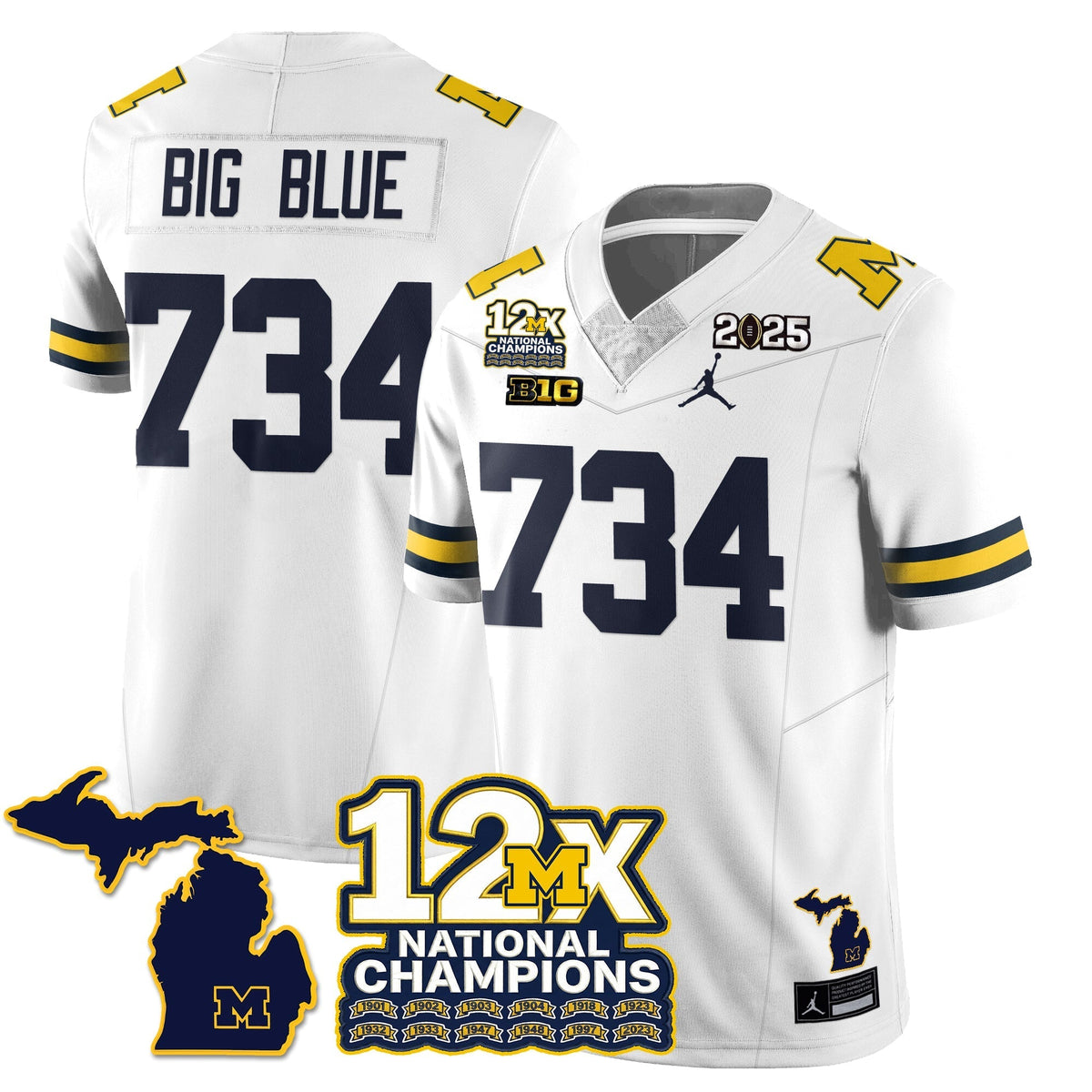 Michigan Wolverines 12x-Time National Champions Vapor Limited Football Jersey-Cuztomshoes