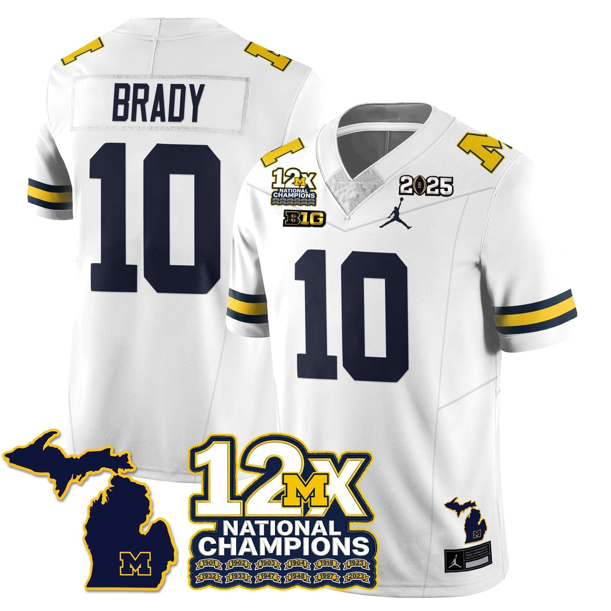 Michigan Wolverines 12x-Time National Champions Vapor Limited Football Jersey-Cuztomshoes