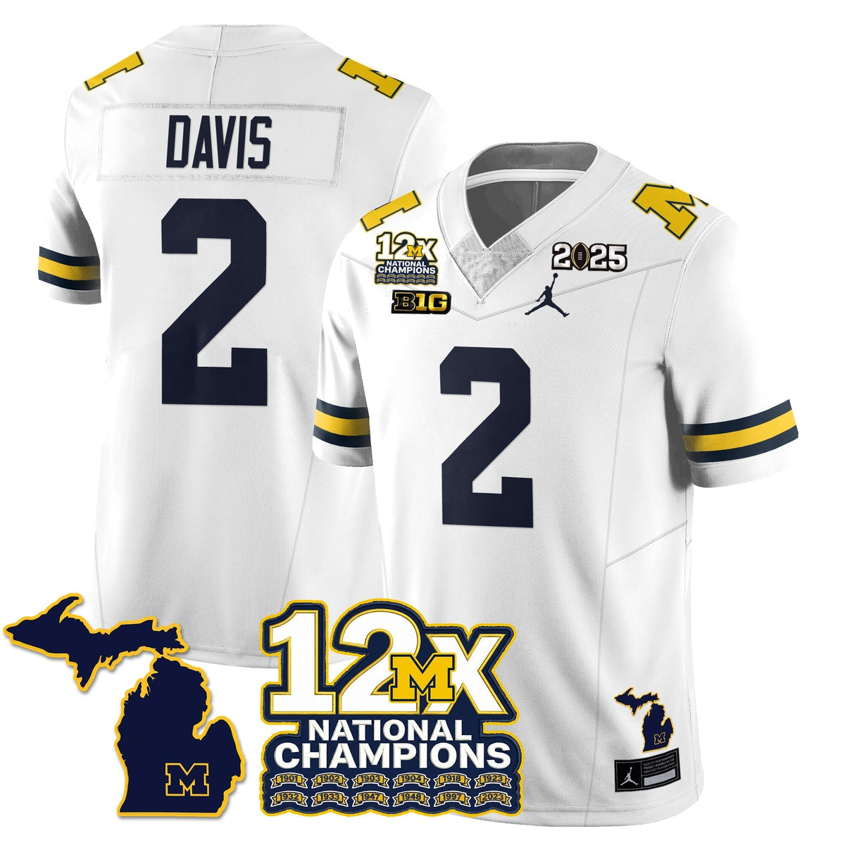 Michigan Wolverines 12x-Time National Champions Vapor Limited Football Jersey-Cuztomshoes